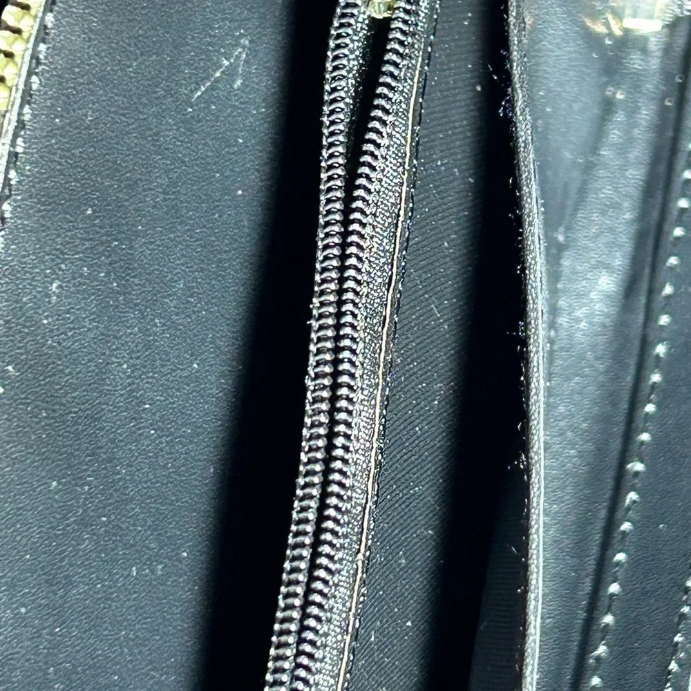 Alba Saffiano Leather Inspirational Black Zip-around Long Wallet 8” x 4.… - Picture 16 of 17